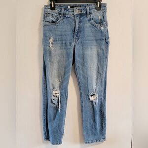 KUT From The Kloth Rachael Fab Ab Mom Jean Distressed Knee Light Wash Mid Rise 4